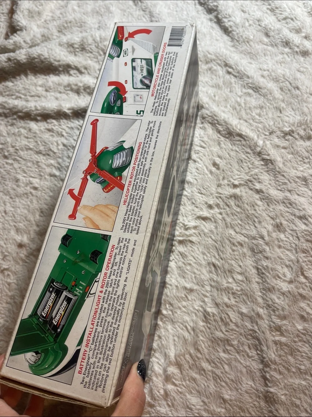 Hess 2001 green   and White Rescue Helicopter & Vehicle Playset
